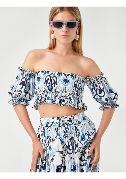 Straplez Crop Bluz