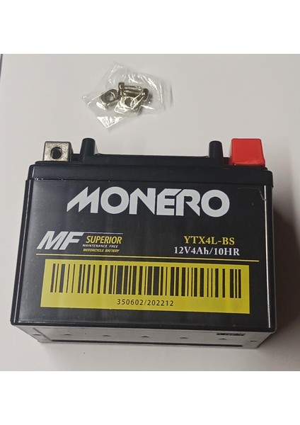 Mert Motors Monero 12 V 4 Ah-Amper YTZ5S Akü Motosiklet Aküsü