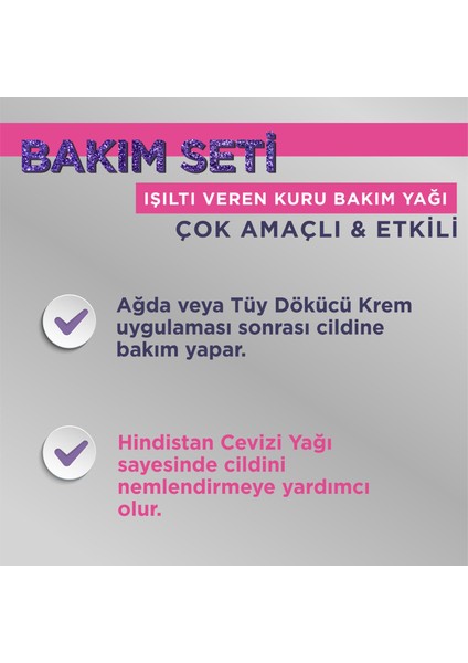 Tüy Dökücü Krem & Kuru Bakım Yağı Premium Bakım Seti