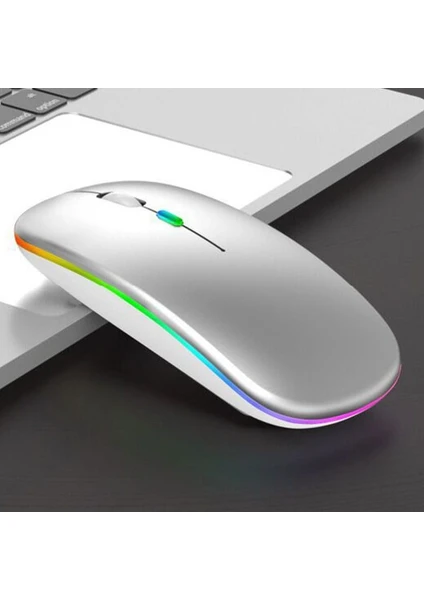 Rgb Işıklı Bluetooth Kablosuz Mouse(Bluetooth + Dongle Uyumlu