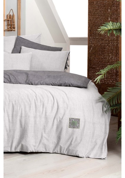 Montes Gri Çift Kişilik %100 Pamuk Fancy Poplin Nevresim Takımı fırsatları