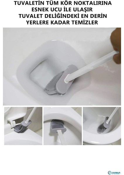 Bükülebilir Silikon Tuvalet Banyo Fırçası