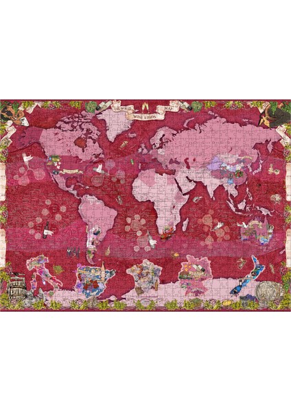 World Wine Regions Puzzle (Dünya Şarap Haritası) 1000 Parça