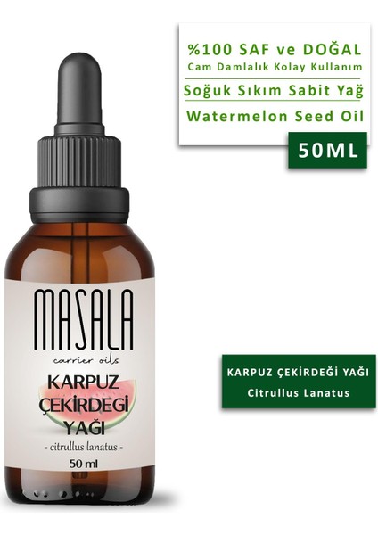 Karpuz Çekirdeği Yağı 50 Ml. - Soğuk Pres (Watermelon Seed Carrier Oil)