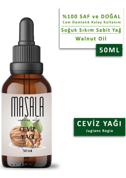 Ceviz Yağı 50 Ml. - Soğuk Pres (Walnut Carrier Oil)