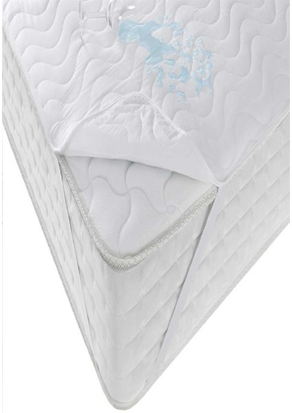 Kapitoneli Sıvı Geçirmez Alez 60X120 cm Tek Kişilik Köşe Lastikli