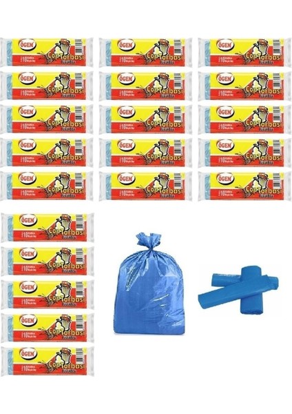 Büyük Boy Çöp Torbası 65x80 cm10 Lu Rulo x 20 Paket = 200 Adet Mavi
