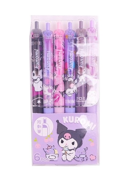 6 Adet/set 0.5mm Anime Karikatür Baskı Jel Kalem (Yurt Dışından)