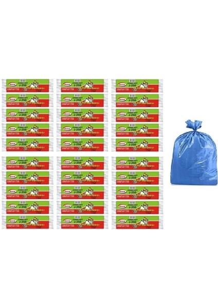 J-250 Jumbo Boy Çöp Torbası 80x110 cm 10'lu Rulo x 30 Paket = 300 Adet Mavi