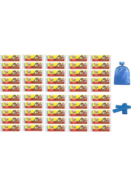 Büyük Boy Çöp Torbası 65x80 cm10 Lu Rulo x 50 Paket = 500 Adet Mavi