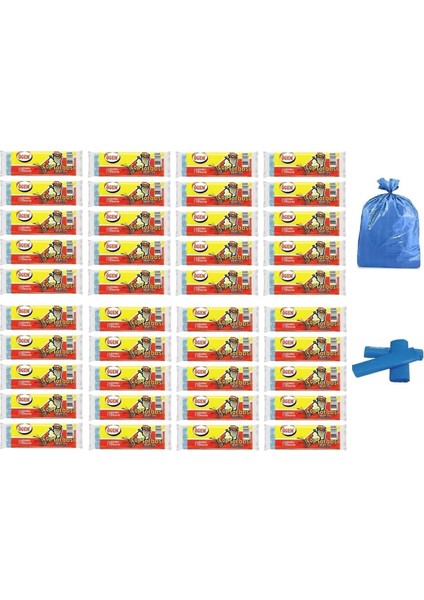 Büyük Boy Çöp Torbası 65x80 cm10 Lu Rulo x 40 Paket = 400 Adet Mavi