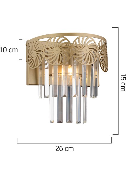 Bulmer Eskitme Kristal Taşlı Duvar Lambası Yatak Odası-Yatak Başı-Salon Için Aplik