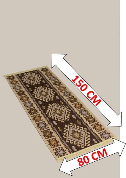 Uzun Koridor Kilimi (Uşak Kilimi) Çift Taraflı (80X150) (Yıkanabilir)