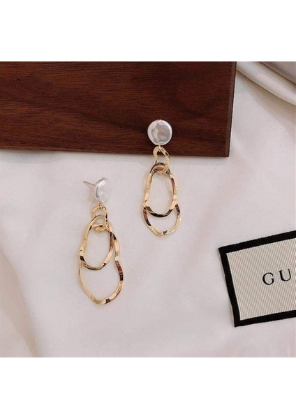 Metal Geometrik Incili Kadın Küpe (Yurt Dışından) modelleri