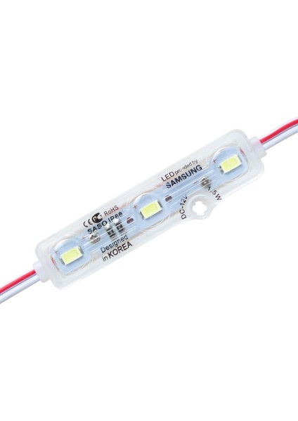 12V IP67 Samsung 5730 Beyaz Modul LED Seffaf Kapaklı