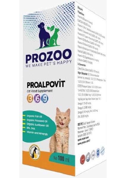 Prozoo Proalpovit Kedi 100ML
