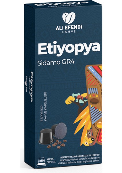 Etiyopya (Sidamo) Gr4 Kapsül Kahve 10 Adet
