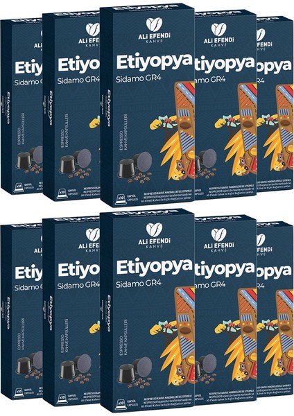 Etiyopya (Sidamo) Gr4 Kapsül Kahve 10'lu 100 Adet