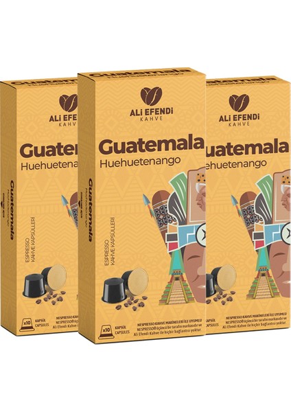 Guatemala Huehuetanango Kapsül Kahve 3'lü 30 Adet