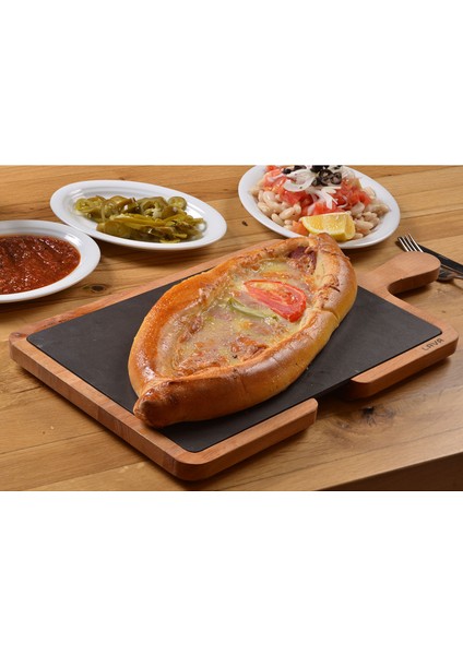 Döküm Ahşap ve Döküm Demir Hot Plate Servis Tahtası. Ölçü 22X33CM.