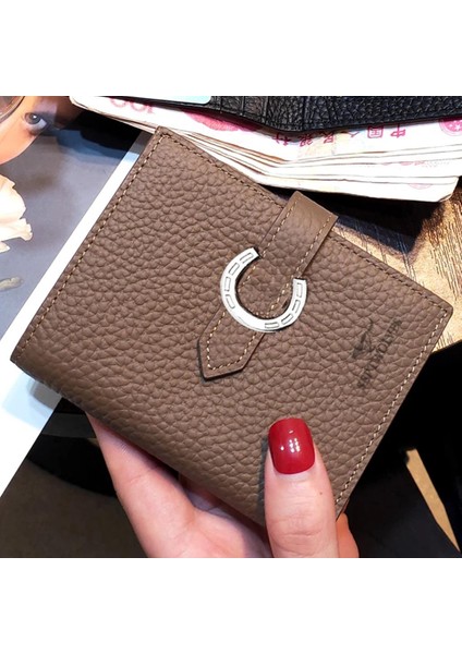 Deri Metal Detaylı Kadın Kartlık ve Cüzdan