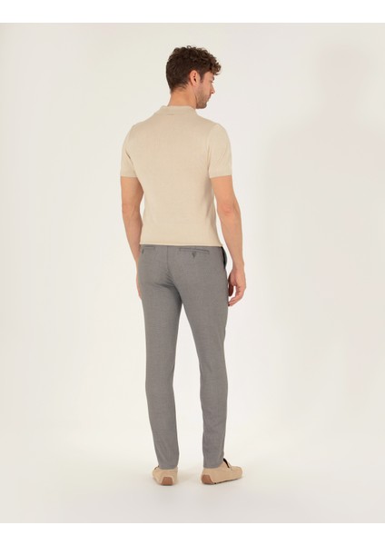 Erkek Gri Slim Fit Kanvas Pantolon 50271294-VR024