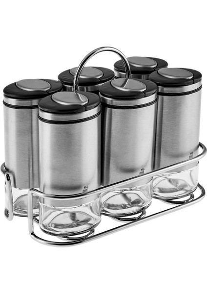 Walter Inox 6'lı Standlı Dikdörtgen Baharat Takımı modelleri