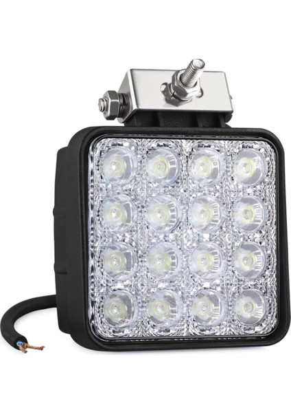 4 Adet 16 LED Off Road Iş Makinesi Kamyon Traktör Projektör Çalışma ve Sis Lambası 48 Watt