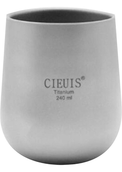 Hafif Çift Duvarlı Titanyum Fincan Soğuk Içecek Çay Bardağı Yalıtım Kupa Kamp Suyu 240ML (Yurt Dışından)