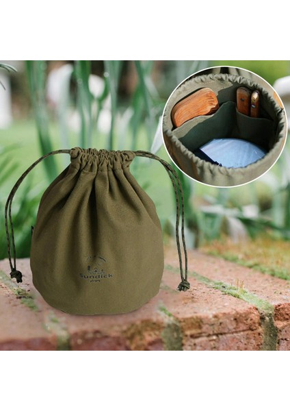 Tuval Drawstring Torba Tencere Taşıyıcı Organizatör Taşınabilir Dayanıklı Kamp Çantası Yeşil Küçük (Yurt Dışından)