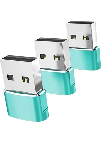 3 Adet Tip-C 3.1-Usb 2.0 Dönüştürücü Adaptör Kadından Erkek Telefonlar Yeşil (Yurt Dışından)