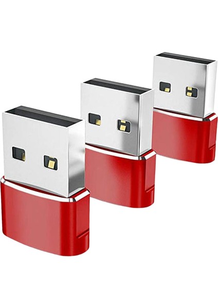 3x Tip-C 3.1 Ila USB 2.0 Dönüştürücü Adaptör Dizüstü Kırmızı Için Kararlı Performans (Yurt Dışından)