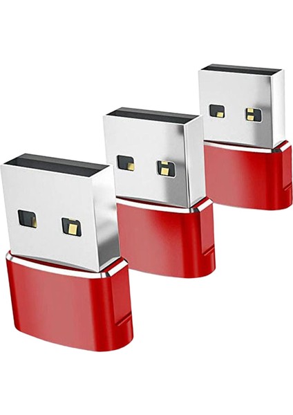 3x Tip-C 3.1 Ila USB 2.0 Dönüştürücü Adaptör Dizüstü Kırmızı Için Kararlı Performans (Yurt Dışından)