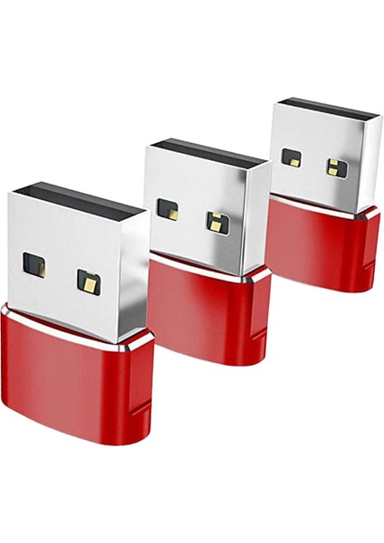 3x Tip-C 3.1 Ila USB 2.0 Dönüştürücü Adaptör Dizüstü Kırmızı Için Kararlı Performans (Yurt Dışından)