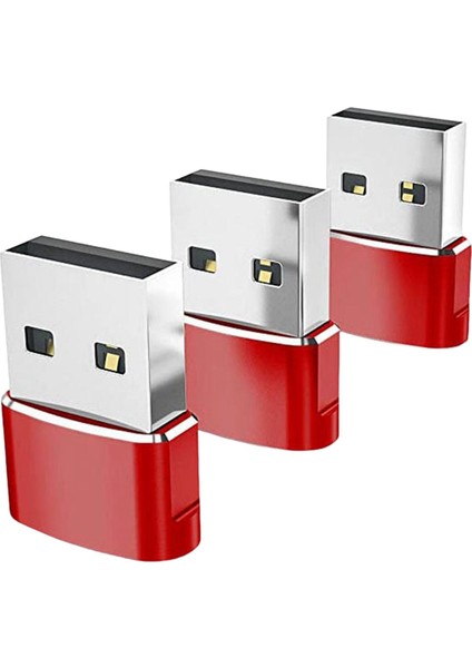 3x Tip-C 3.1 Ila USB 2.0 Dönüştürücü Adaptör Dizüstü Kırmızı Için Kararlı Performans (Yurt Dışından)