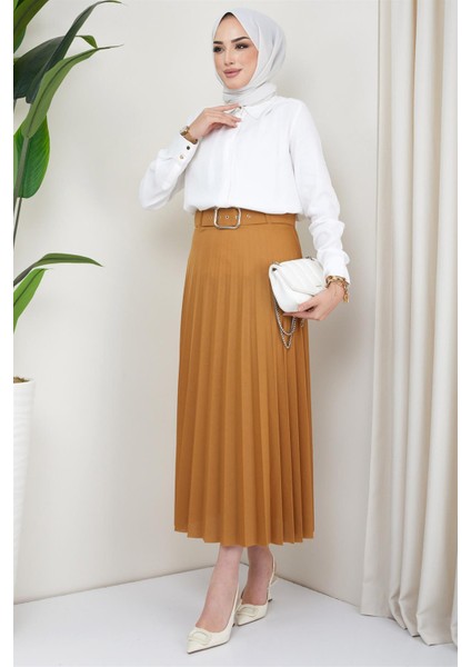 Kemerli Piliseli Etek Camel fiyatları