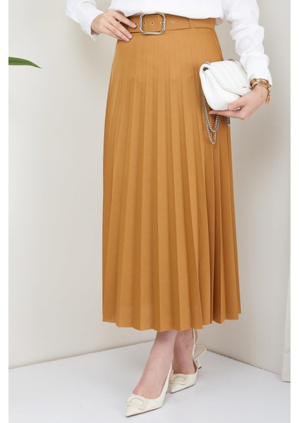 Kemerli Piliseli Etek Camel modelleri