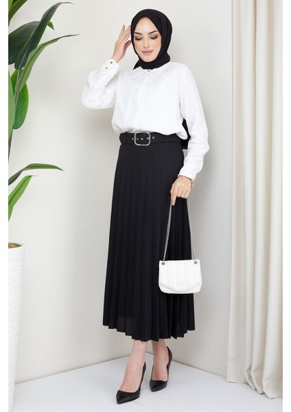 Kemerli Piliseli Etek Siyah fiyatları