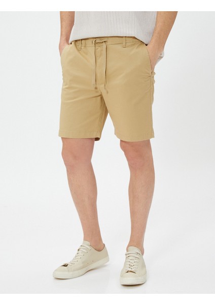 Chino Şort Beli Bağlamalı Cepli Pamuklu modelleri