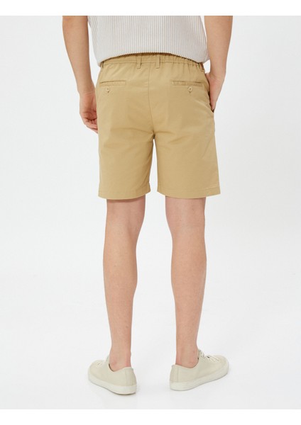 Chino Şort Beli Bağlamalı Cepli Pamuklu fırsatları