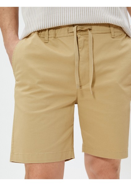 Chino Şort Beli Bağlamalı Cepli Pamuklu indirimleri