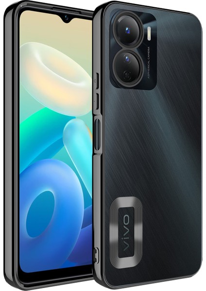 Vivo Y16 Kamera Korumalı Şeffaf Logo Gösteren Kenarları Parlak Lüx Omega Kılıf