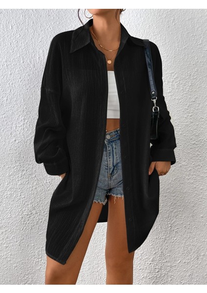 Kadın Oversize Uzun Gömlek