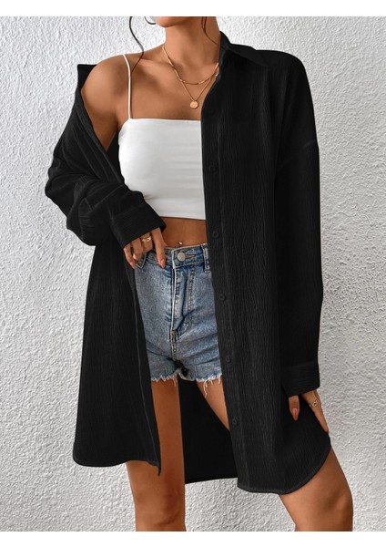 Kadın Oversize Uzun Gömlek
