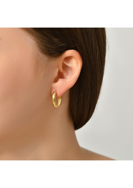 Büyük Daire Küpe Kadın Gümüş Küpe