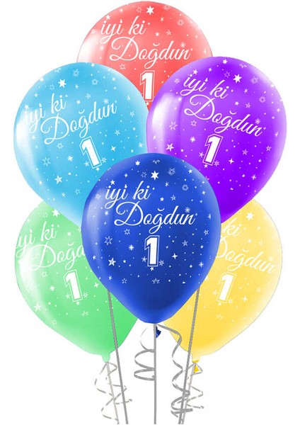 Çepeçevre Baskılı Balon 100LÜ -Iyiki Doğdun 1 Yaş