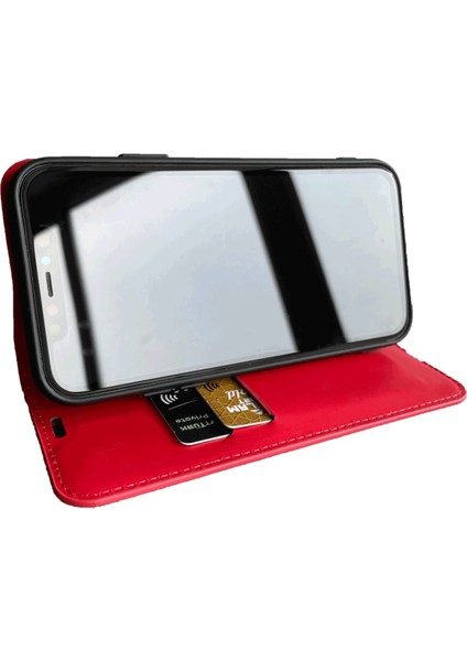 Xiaomi Redmi 12C Cüzdanlı Kapaklı Kılıf Kartlıklı Standlı Kopçalı