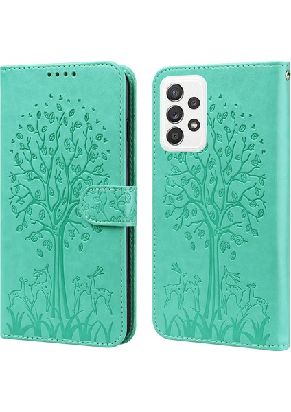 Geyik Ağacı Deseni Pu Deri Cüzdan Stand Samsung Galaxy A33 5g Için Telefon Koruyucu Kılıf Kapağı (Yurt Dışından)