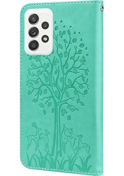 Geyik Ağacı Deseni Pu Deri Cüzdan Stand Samsung Galaxy A33 5g Için Telefon Koruyucu Kılıf Kapağı (Yurt Dışından)