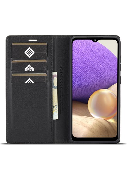 Samsung Galaxy A33 5g Pu Deri Karbon Fiber Doku Dokunlu Kılıf Stand Gizli Manyetik Adsorpsiyon Şok Geçirmez Cüzdan Kapağı (Yurt Dışından)